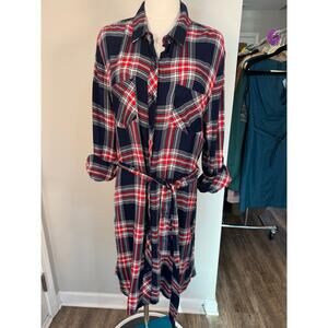beachlunchlounge Red and Blue Plaid Mini Dress